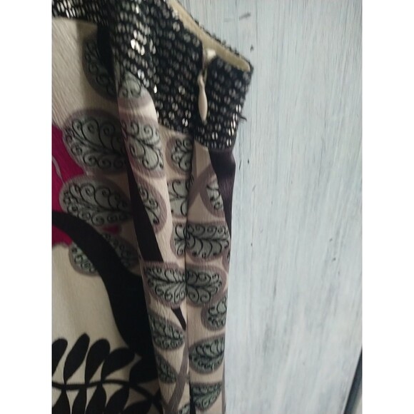 Trina Turk 100% Silk Sleeveles Floral Mini Dress Sz 2 Sequence Boho Summer Artsy - Picture 9 of 10